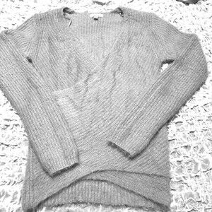 Debut grey  sweater women front  wrap cotton long sleeve sweater size S/M